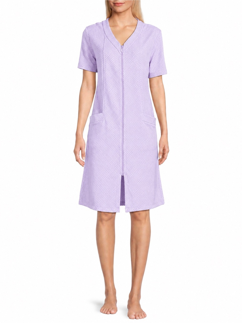 Miss Elaine Relax Lavender front Zip Robe